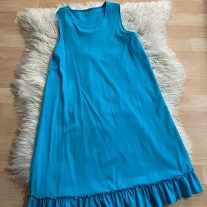 Lands End Girls UPF 50 Turquoise Cover Up Dress XL 16